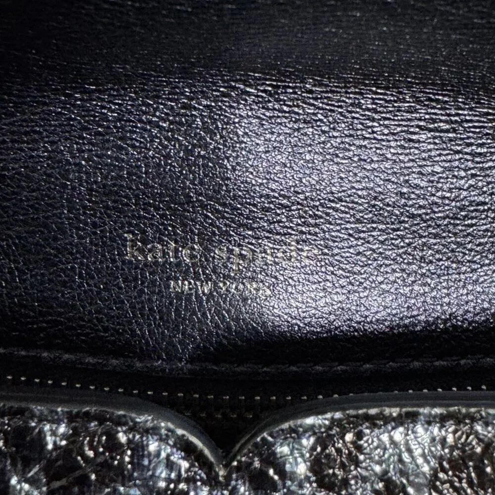 Kate Spade Market crossbody Top Handle Bag Collins Leopard Metallic Blue Sample
